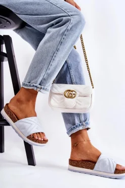 New Boto Damskie Zamszowe Klapki Na Masywnej Platformie Niebieskie Heritta