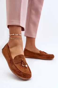 Boto Mokasyny Damskie Zamszowe*Damskie Zamszowe Klasyczne Mokasyny Camel Ontala