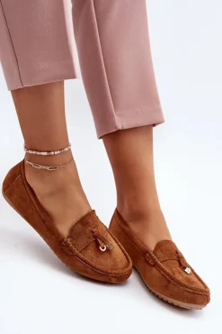 Boto Mokasyny Damskie Zamszowe*Damskie Zamszowe Klasyczne Mokasyny Camel Ontala