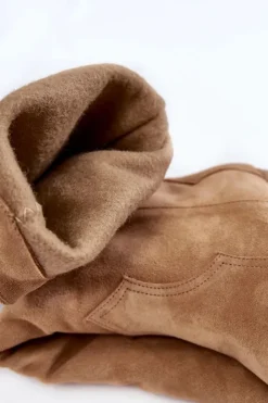 Outlet Boto Damskie Zamszowe Kozaki Kowbojki Lewski 3094/F Ciemnobeżowe