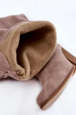 Boto Damskie Zamszowe Kozaki Muszkieterki Lewski 2833 Szare