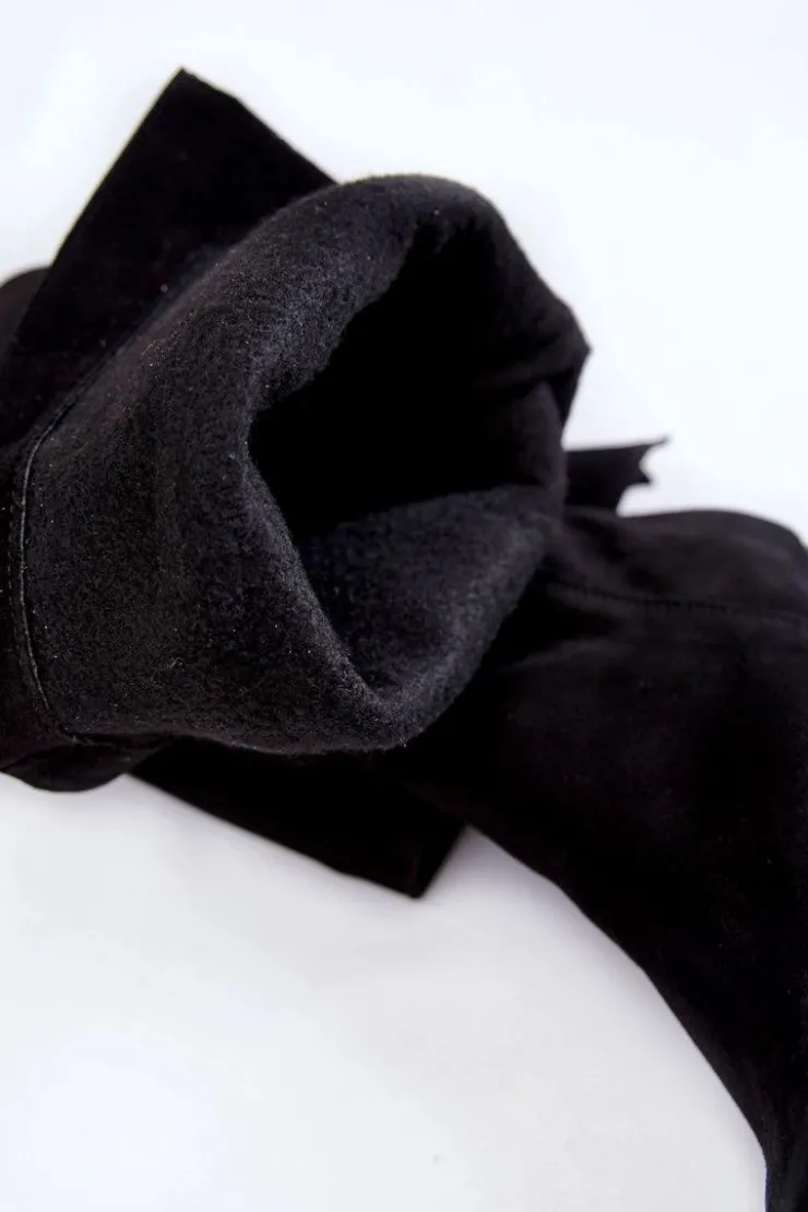 Sale Boto Damskie Zamszowe Kozaki Muszkieterki Lewski 2833 Czarne