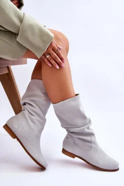 Clearance Maciejka Damskie Zamszowe Kozaki 05057-11 Jasny Miętowy