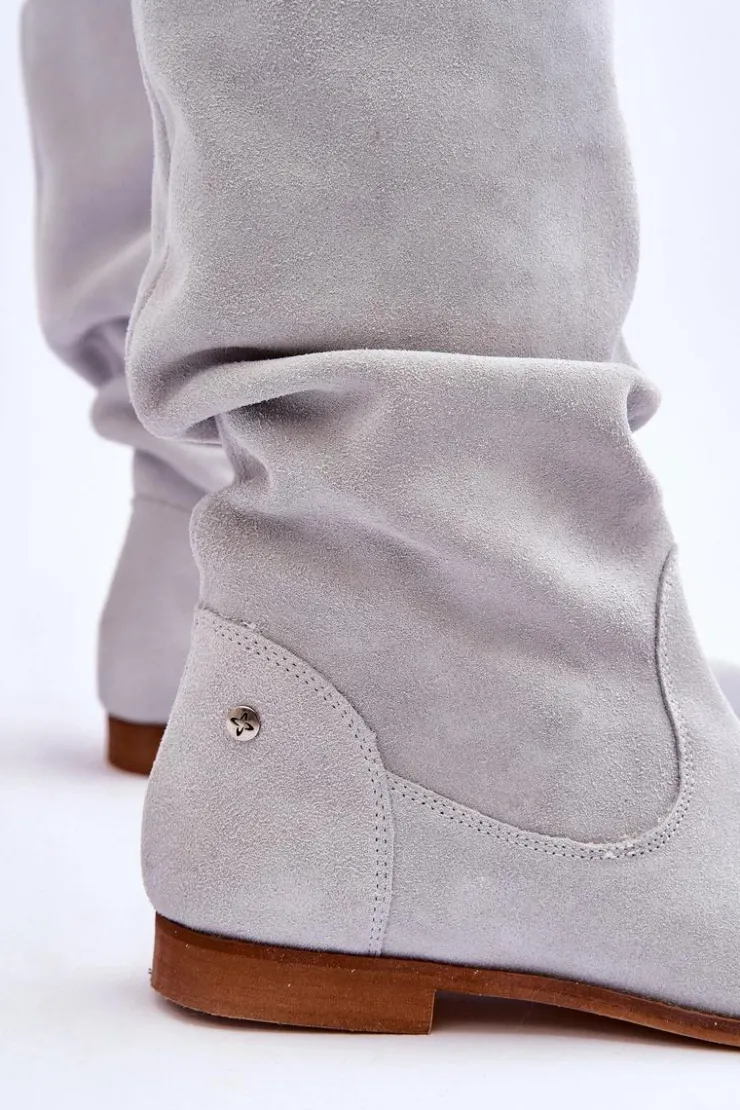 Clearance Maciejka Damskie Zamszowe Kozaki 05057-11 Jasny Miętowy