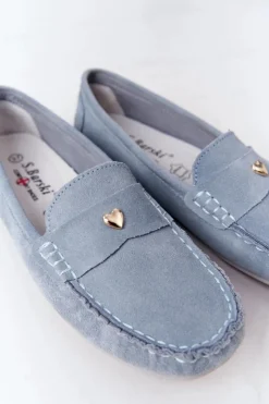 Damskie buty S.Barski Mokasyny Damskie Zamszowe*Damskie Zamszowe Mokasyny S.Barski Niebieskie