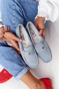 Damskie buty S.Barski Mokasyny Damskie Zamszowe*Damskie Zamszowe Mokasyny S.Barski Niebieskie