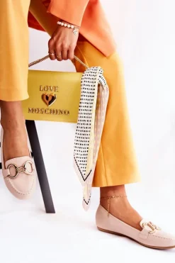 Boto Loafersy Damskie|Mokasyny Płaskie*Damskie Zamszowe Mokasyny Z Ozdobą Beżowe Reality