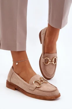 Damskie Buty damskie Vinceza Damskie Zamszowe Mokasyny Z Ozdobą Beżowe Echonesa