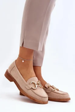 Damskie Buty damskie Vinceza Damskie Zamszowe Mokasyny Z Ozdobą Beżowe Echonesa