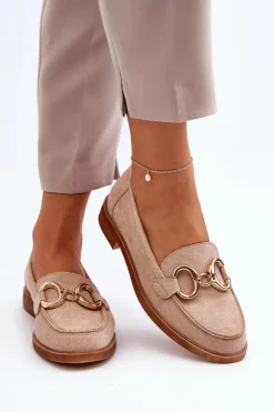 Damskie Buty damskie Vinceza Damskie Zamszowe Mokasyny Z Ozdobą Beżowe Echonesa