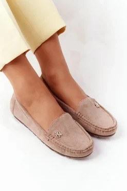 Boto Mokasyny Damskie Zamszowe*Damskie Zamszowe Mokasyny Jasny Brąz Madelyn