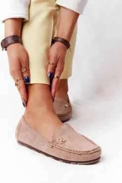 Boto Mokasyny Damskie Zamszowe*Damskie Zamszowe Mokasyny Jasny Brąz Madelyn
