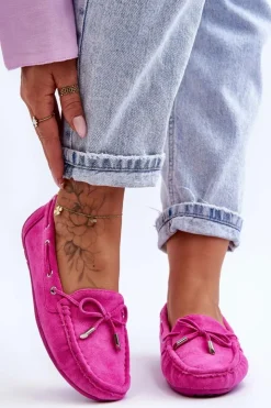 Boto Mokasyny Damskie Zamszowe*Damskie Zamszowe Mokasyny Różowe Si Passione