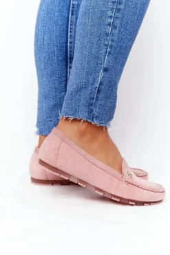 New Boto Damskie Zamszowe Mokasyny Różowe Madelyn