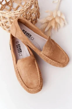 Clearance Boto Damskie Zamszowe Mokasyny Beżowe San Marino