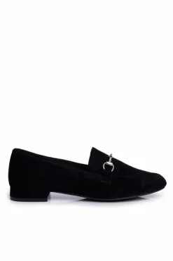 Online Buty Sergio Leone Damskie Zamszowe Mokasyny Sergio Leone MK733 Czarne