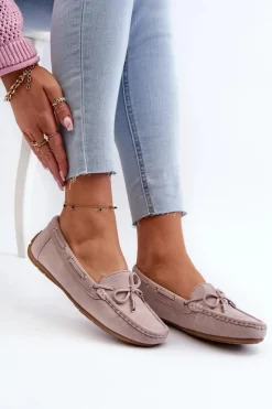 New Boto Damskie Zamszowe Mokasyny Fioletowe Si Passione Fioletowy