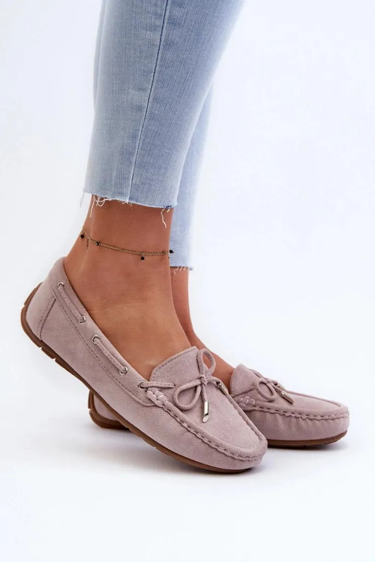 New Boto Damskie Zamszowe Mokasyny Fioletowe Si Passione Fioletowy