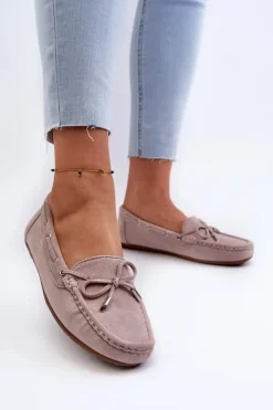 New Boto Damskie Zamszowe Mokasyny Fioletowe Si Passione Fioletowy