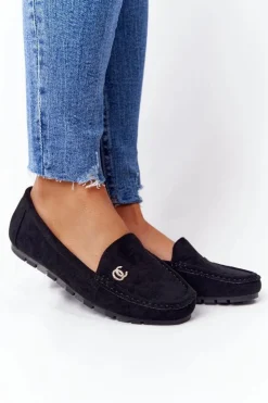 Discount Boto Damskie Zamszowe Mokasyny Czarne Madelyn