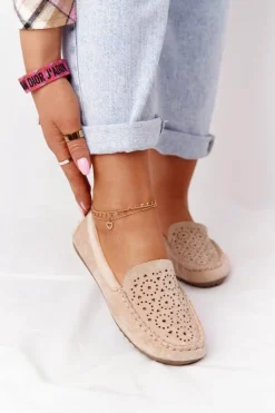 Boto Mokasyny Damskie Zamszowe*Damskie Zamszowe Mokasyny Beżowe Molly