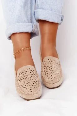 Boto Mokasyny Damskie Zamszowe*Damskie Zamszowe Mokasyny Beżowe Molly