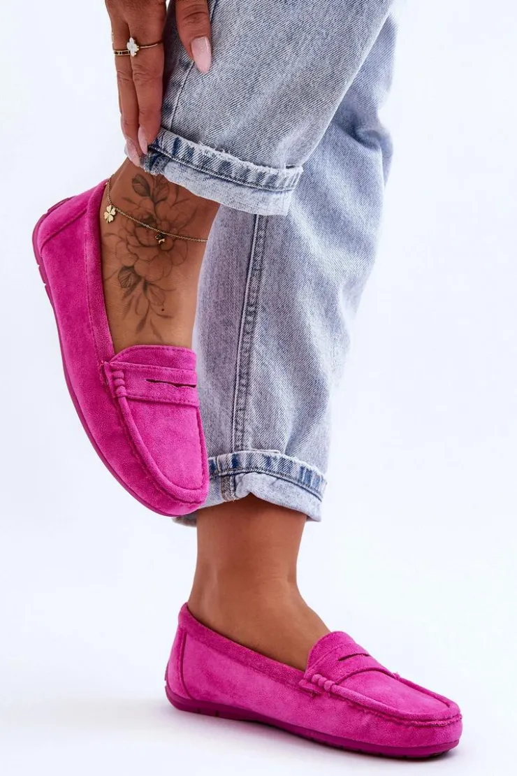 Boto Loafersy Damskie|Mokasyny Damskie Zamszowe*Damskie Zamszowe Mokasyny Różowe Lenvie Różowy