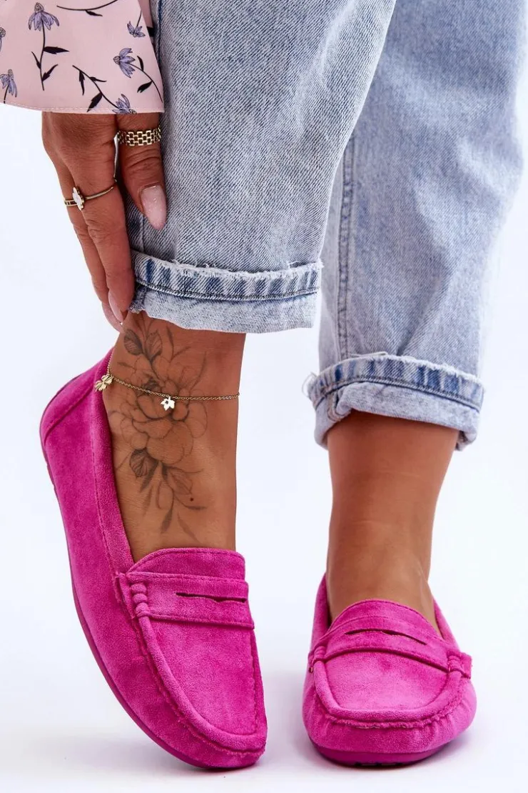 Boto Loafersy Damskie|Mokasyny Damskie Zamszowe*Damskie Zamszowe Mokasyny Różowe Lenvie Różowy