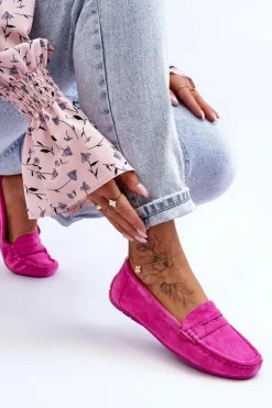 Boto Loafersy Damskie|Mokasyny Damskie Zamszowe*Damskie Zamszowe Mokasyny Różowe Lenvie Różowy