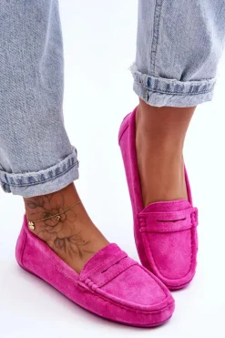 Boto Loafersy Damskie|Mokasyny Damskie Zamszowe*Damskie Zamszowe Mokasyny Różowe Lenvie Różowy