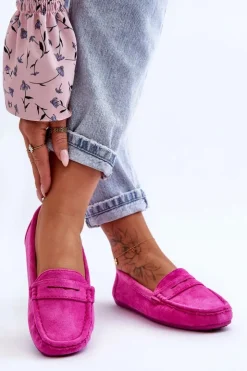 Boto Loafersy Damskie|Mokasyny Damskie Zamszowe*Damskie Zamszowe Mokasyny Różowe Lenvie Różowy