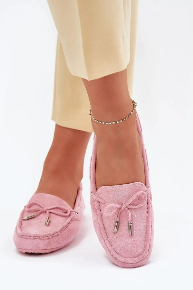 Damskie Boto Damskie Zamszowe Mokasyny Jasnoróżowe Si Passione