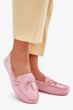 Damskie Boto Damskie Zamszowe Mokasyny Jasnoróżowe Si Passione