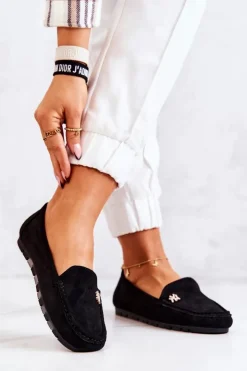 Boto Mokasyny Damskie Zamszowe*Damskie Zamszowe Mokasyny Czarne Madelyn