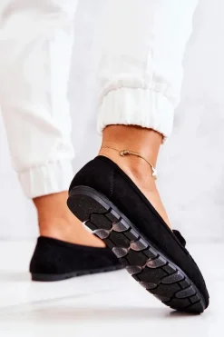 Boto Mokasyny Damskie Zamszowe*Damskie Zamszowe Mokasyny Czarne Madelyn