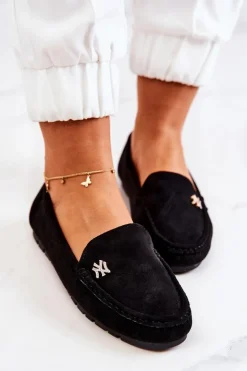 Boto Mokasyny Damskie Zamszowe*Damskie Zamszowe Mokasyny Czarne Madelyn