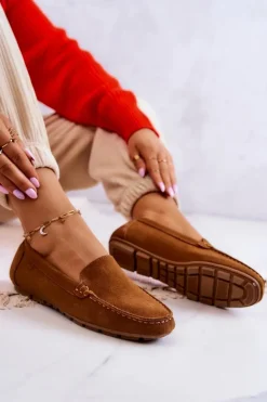 Big Star Shoes Mokasyny Damskie Zamszowe*Damskie Zamszowe Mokasyny Big Star JJ274660 Camel