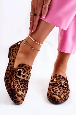 Damskie Boto Damskie Zamszowe Mokasyny Brązowo-Czarne Coriso