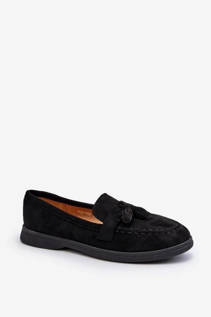 Boto Loafersy Damskie|Mokasyny Damskie Zamszowe*Damskie Zamszowe Mokasyny Czarne Dansitu