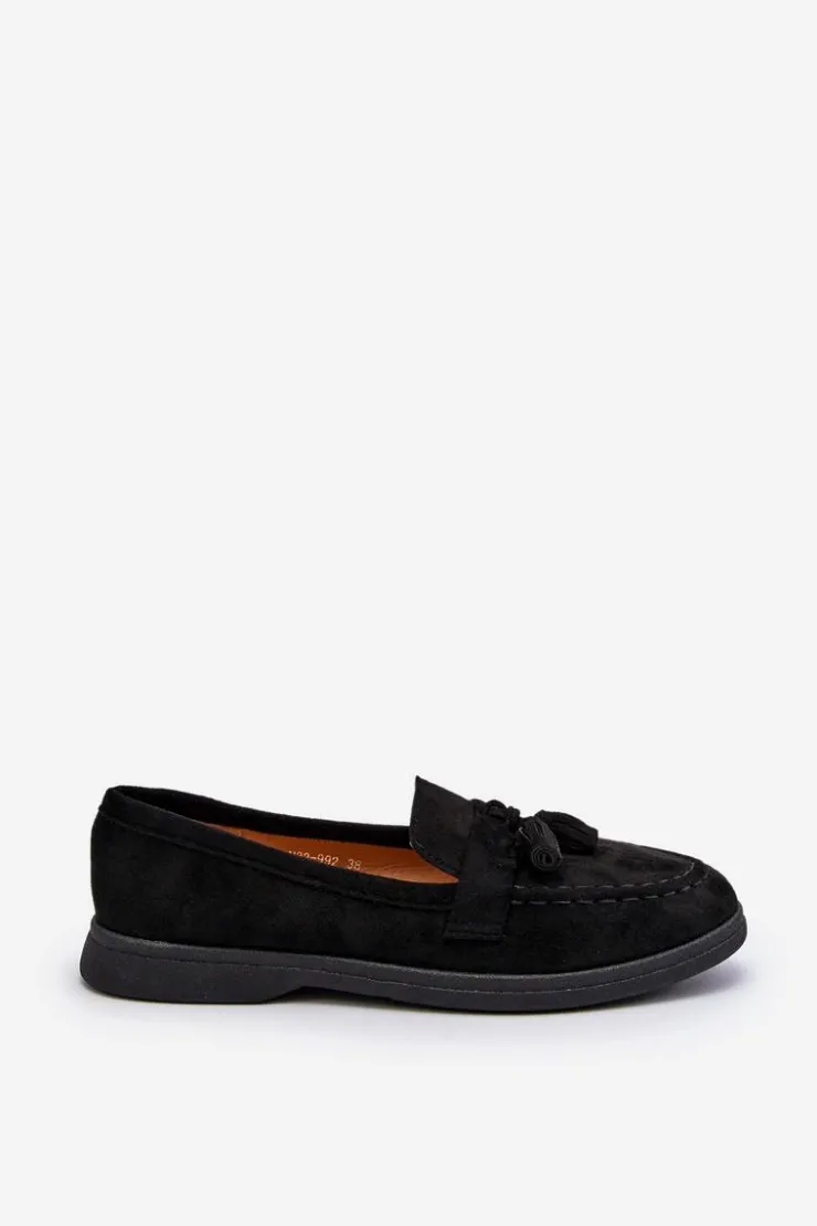 Boto Loafersy Damskie|Mokasyny Damskie Zamszowe*Damskie Zamszowe Mokasyny Czarne Dansitu