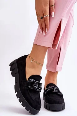 Damskie Buty damskie Vinceza Damskie Zamszowe Mokasyny Na Platformie Czarne Bennett