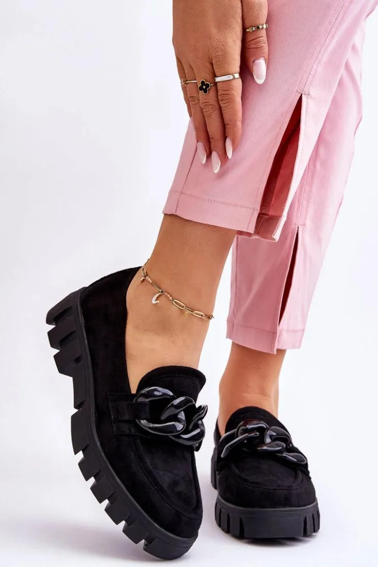 Damskie Buty damskie Vinceza Damskie Zamszowe Mokasyny Na Platformie Czarne Bennett