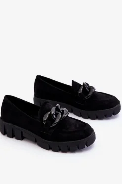 Damskie Buty damskie Vinceza Damskie Zamszowe Mokasyny Na Platformie Czarne Bennett