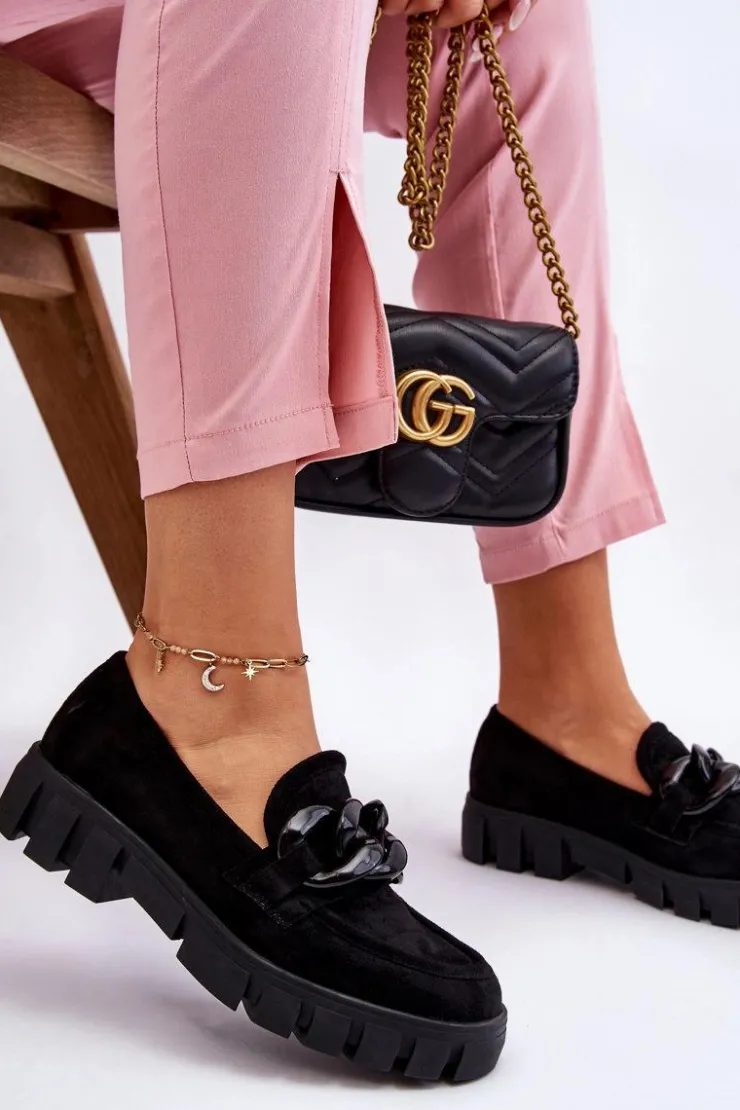 Damskie Buty damskie Vinceza Damskie Zamszowe Mokasyny Na Platformie Czarne Bennett