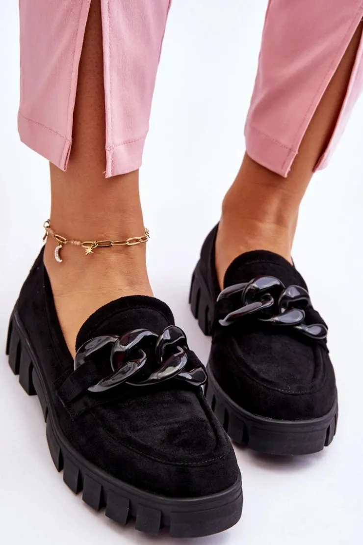 Damskie Buty damskie Vinceza Damskie Zamszowe Mokasyny Na Platformie Czarne Bennett