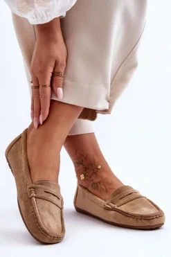 Boto Loafersy Damskie|Mokasyny Damskie Zamszowe*Damskie Zamszowe Mokasyny Brązowe Lenvie