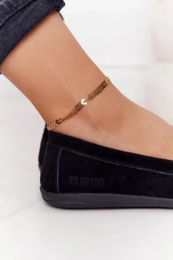 Big Star Shoes Mokasyny Damskie Zamszowe*Damskie Zamszowe Mokasyny Big Star HH274662 Czarne