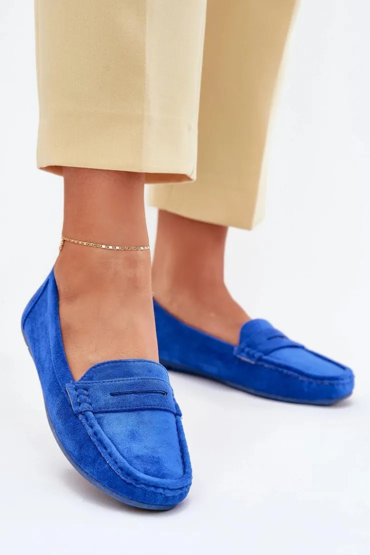 Hot Boto Damskie Zamszowe Mokasyny Kobaltowe Lenvie Niebieski
