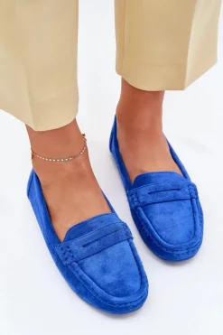 Hot Boto Damskie Zamszowe Mokasyny Kobaltowe Lenvie Niebieski