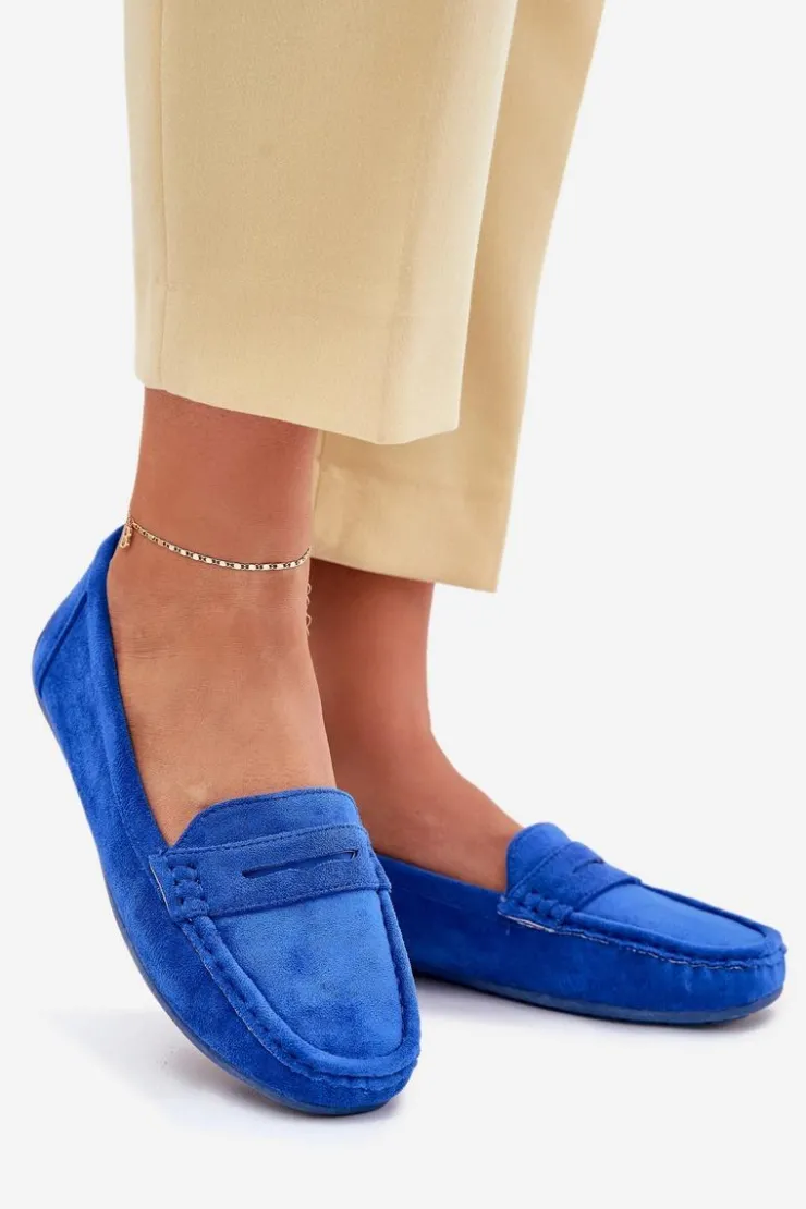 Hot Boto Damskie Zamszowe Mokasyny Kobaltowe Lenvie Niebieski